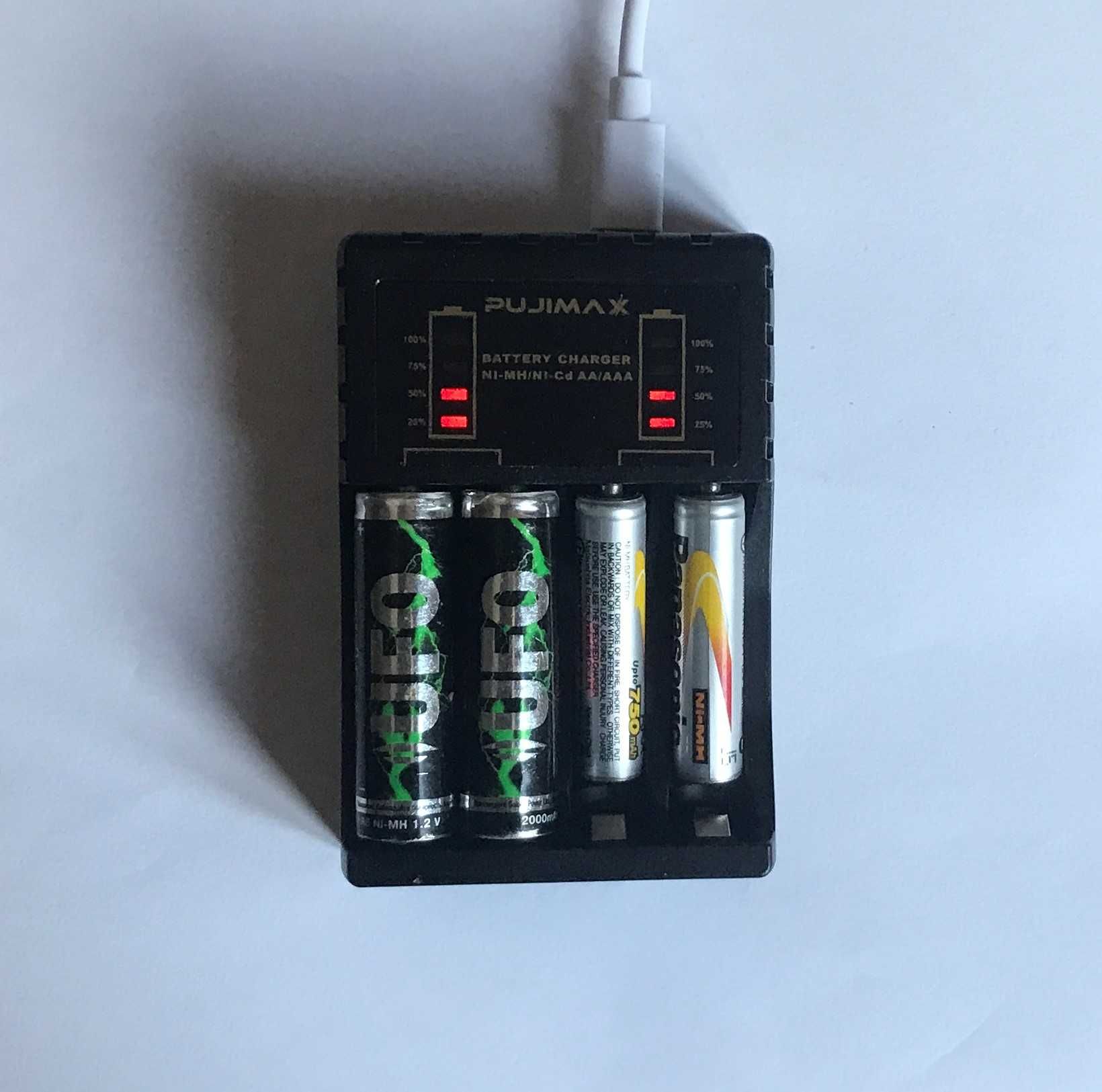 USB Зарядка Pujimax для аккумуляторов АА/ААА на 4 штуки