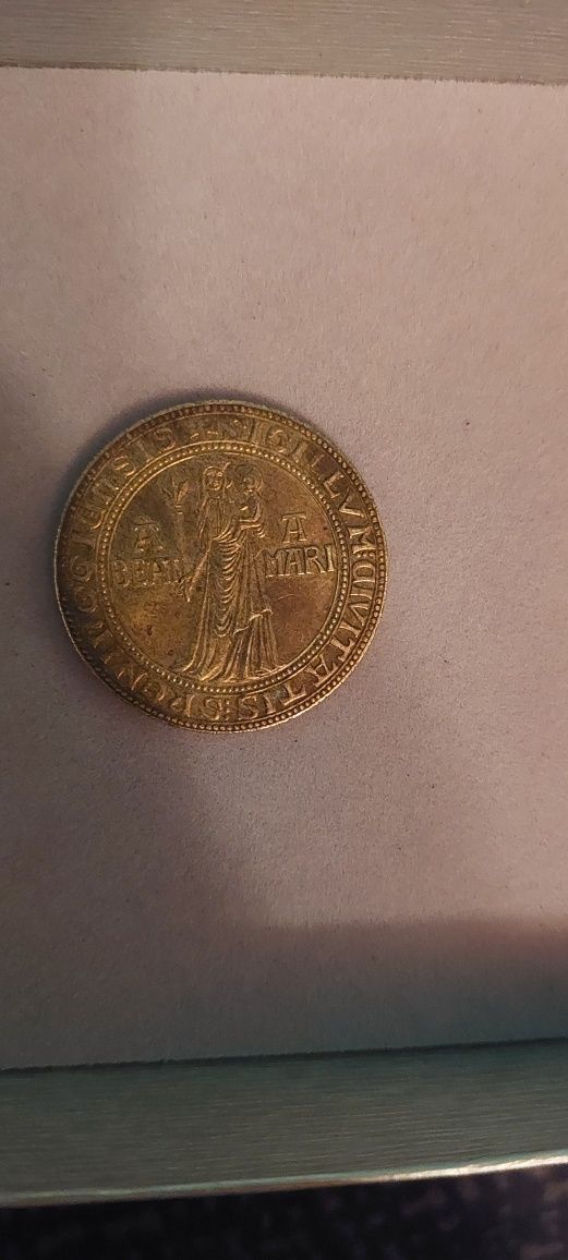 Moneta medalowa Skänninge-Pengen Pieczęć miejska lwa retro, vintage.