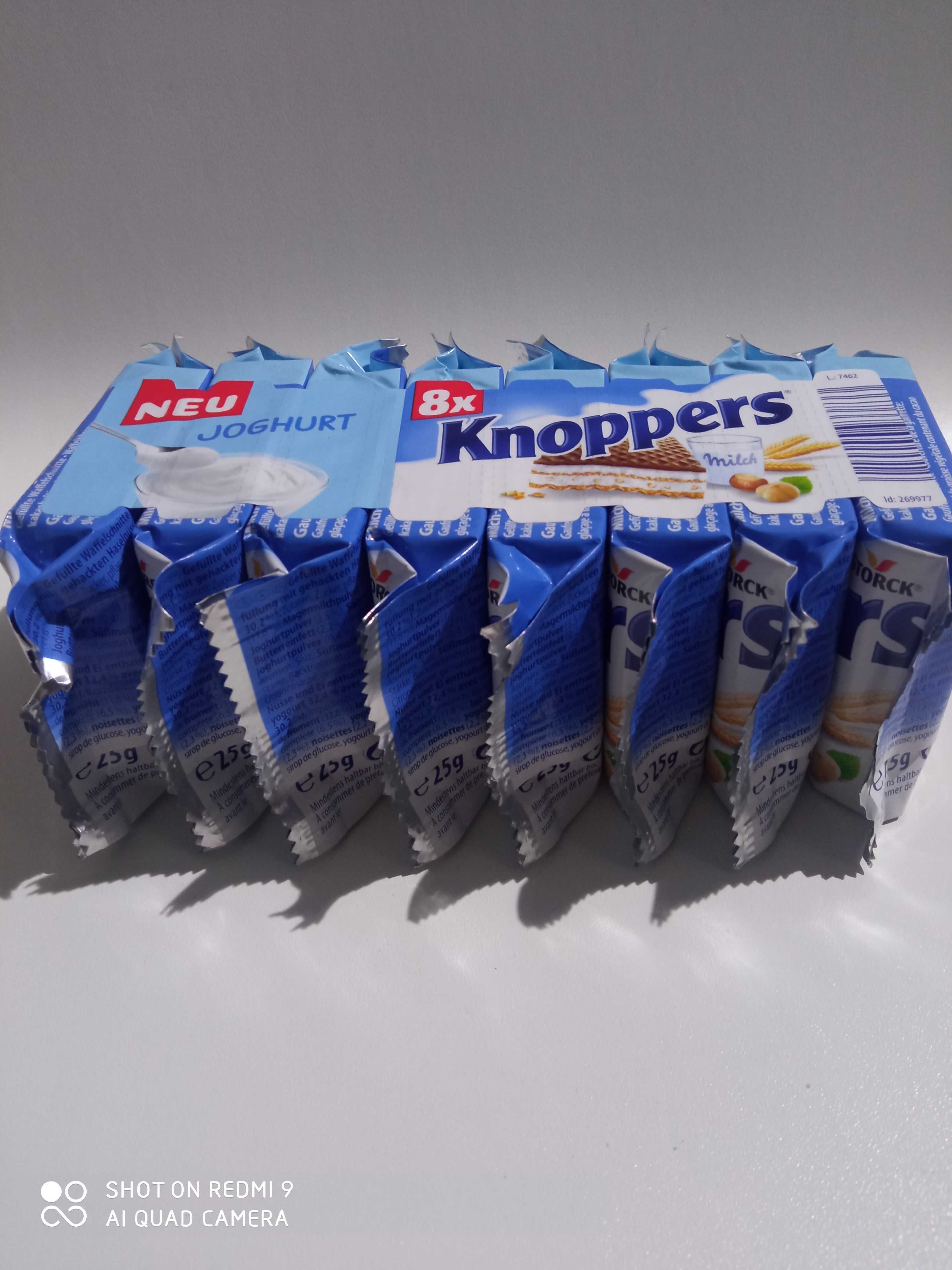 Knoppers  wafelki 8 szt w paczce rożne rodzaje