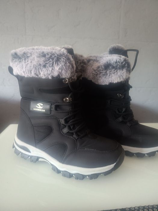 HobIbear czarne zimowe Botki ocieplane