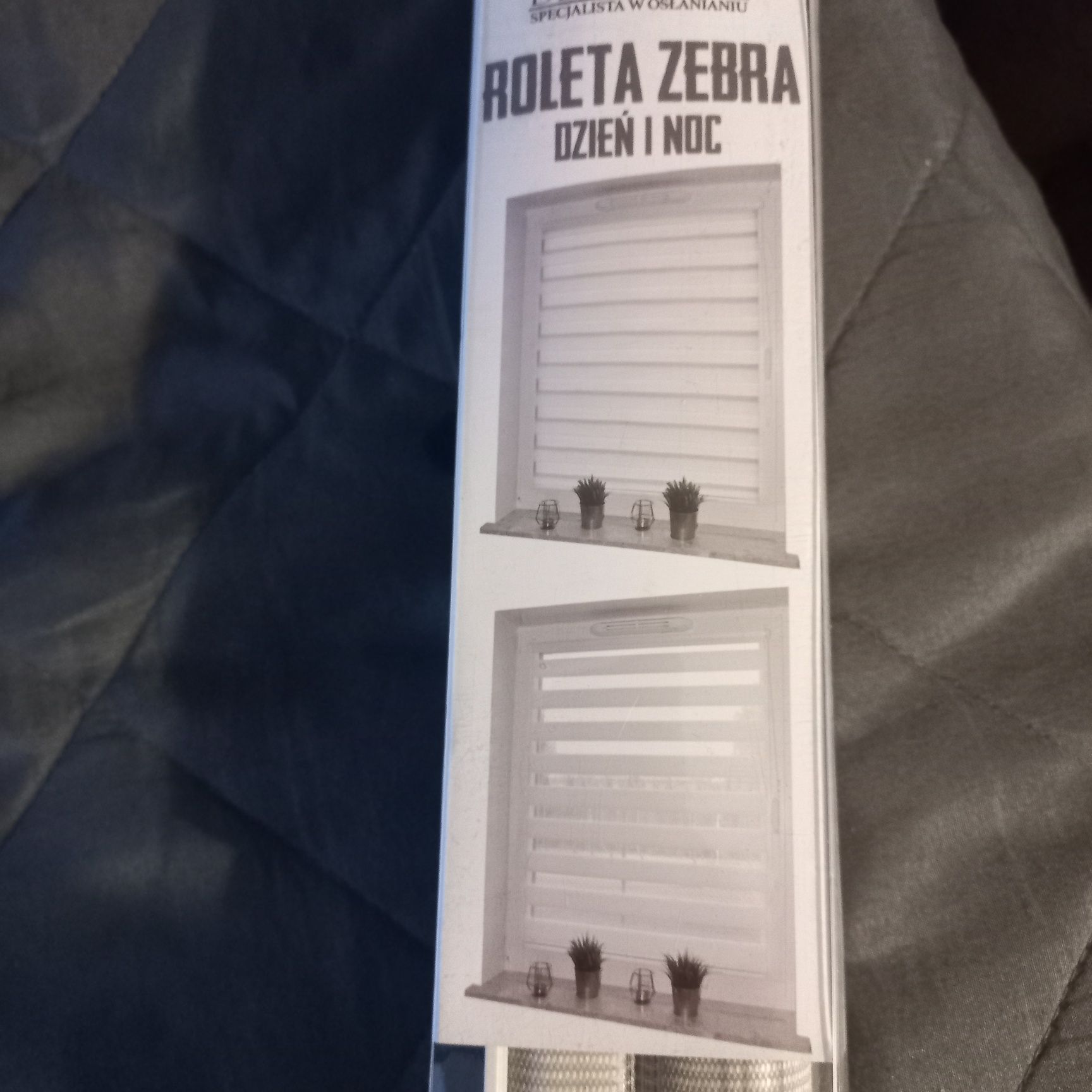 Nowa szara roleta zebra, dzień i noc 56,5x150cm