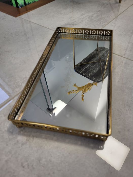 Zlota Lustrzana taca Zara home