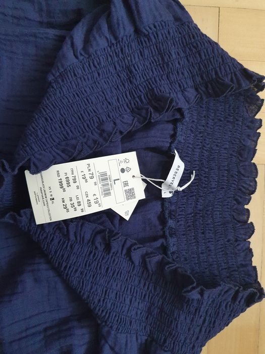 Spodenki szorty muślin L 40  NOWE granatowe Reserved