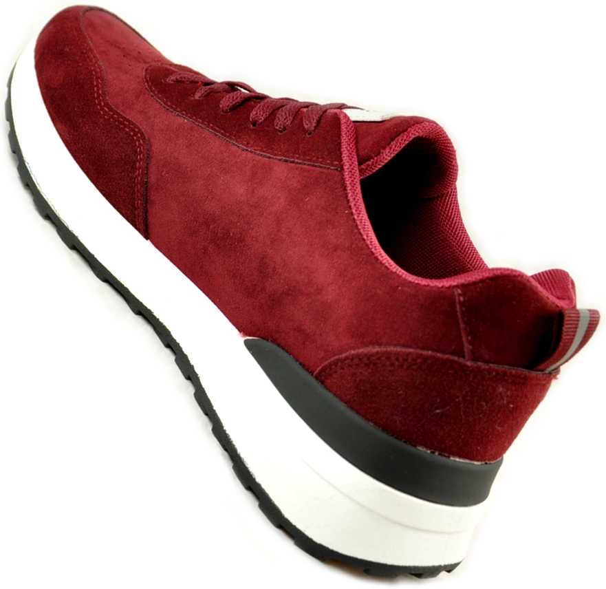 M1367 Bordowe Męskie Sportowe BUTY CASUAL RUNNER