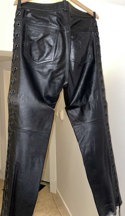 Spodnie motocyklowe skórzane męskie rozmiar 52