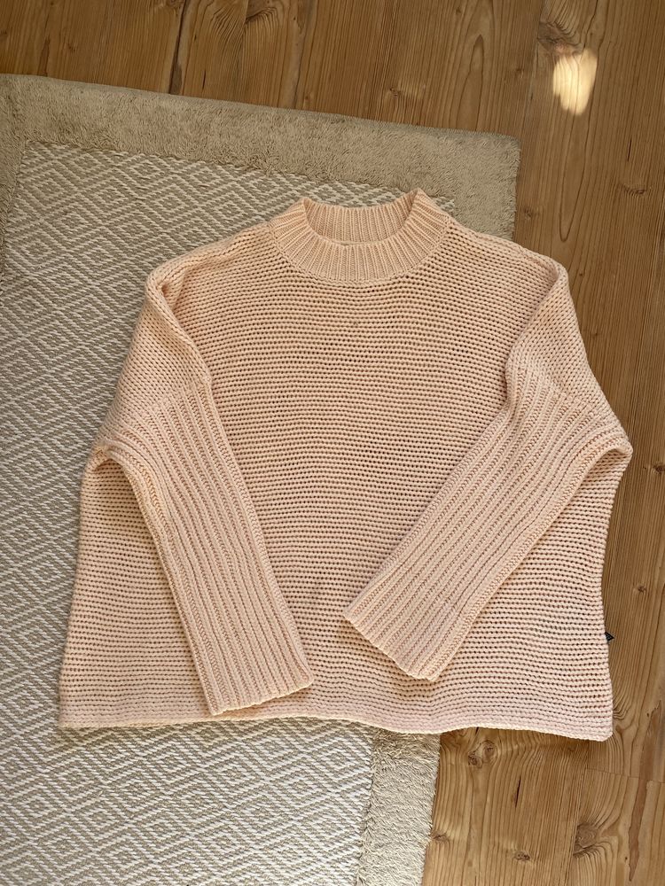 Pastelowy sweter Noisy May 40 L wyprzedaż szafy laurella łososiowy