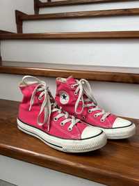 Converse all star rozowe buty wysokie high biale 39 24,5cm 38,5