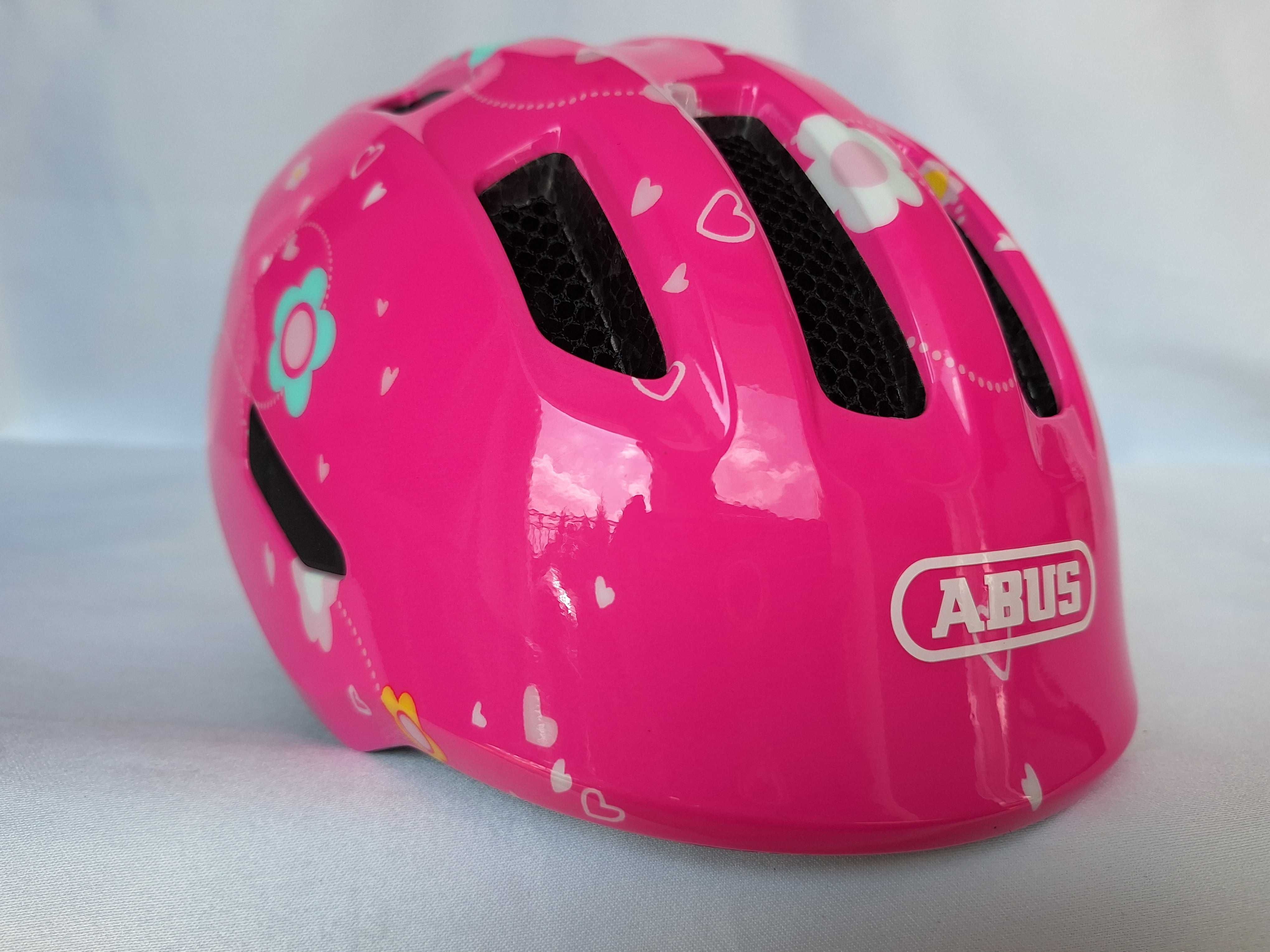 Kask rowerowy dziecięcy Abus Smiley 3.0 Pink Butterfly S 45-50cm