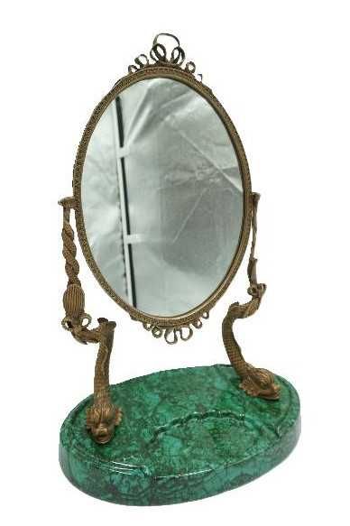 LUSTRO stojące brąz z porcelaną