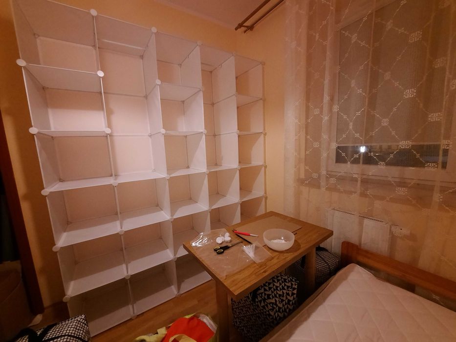 Szafa modułowa garderoba 30 półek prostok. + półki narożne + 2drążki