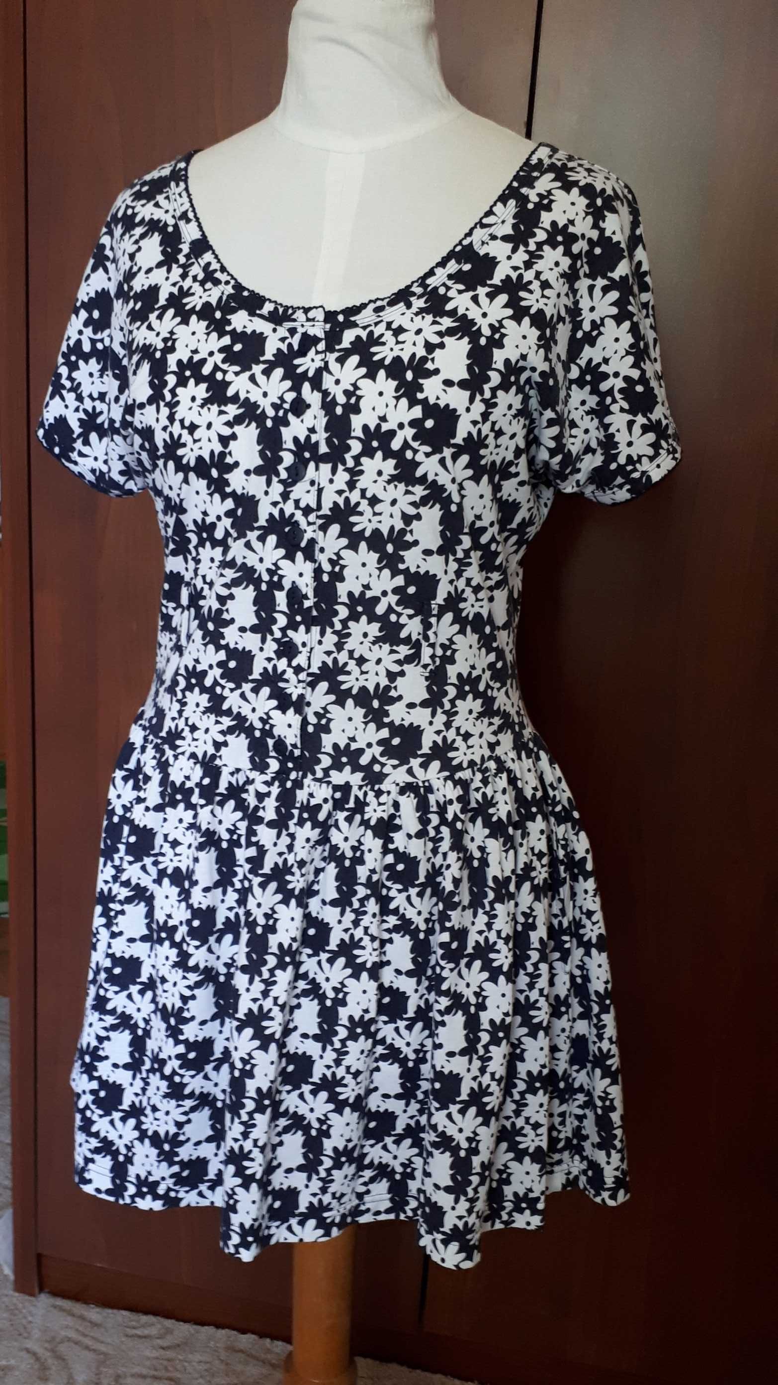 sukienka Pierre Cardin M/L letnia biało granatowa