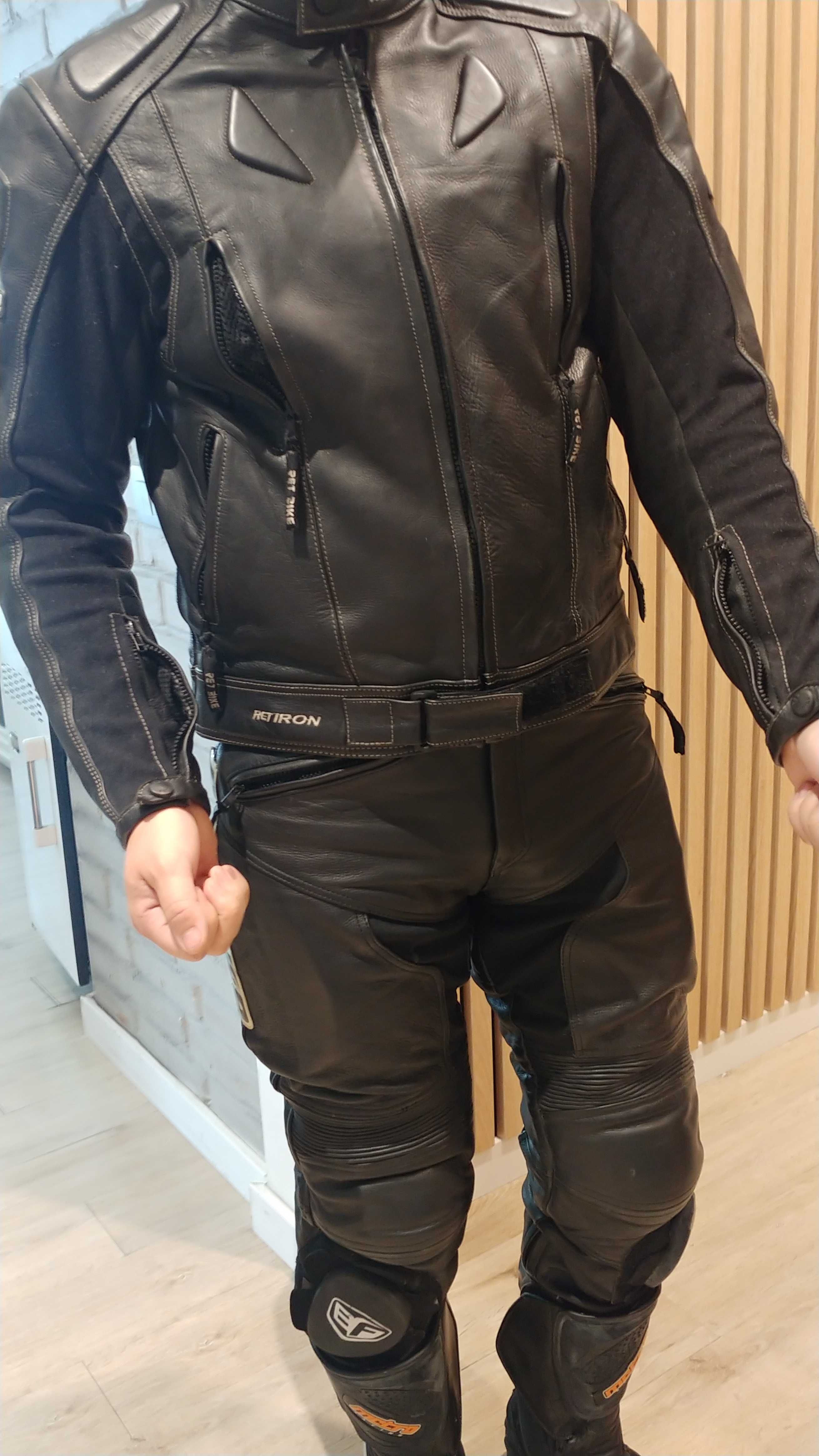 Kombinezon motocyklowy skóra dwu częściowy stan jak nowy