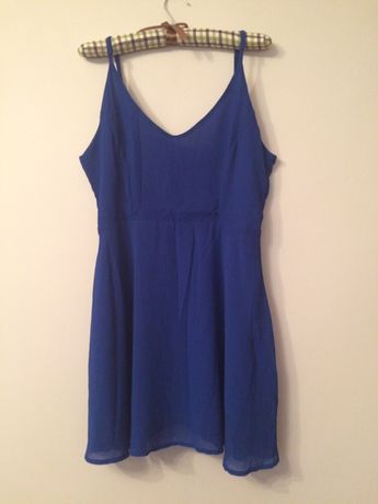 Платье мини летнее синее голубое шифон