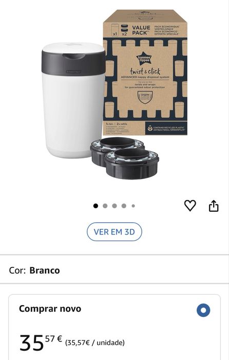 Caixote / recipiente para fraldas