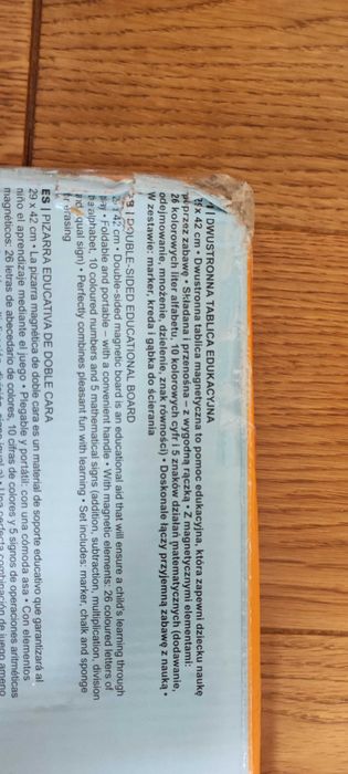 Tablica edukacyjna dwustronna NOWA magnetyczna kredowa suchościeralna