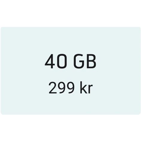 Telenor 40 GB Fastpris Voucher kod doładowanie TopUp code 299 SEK