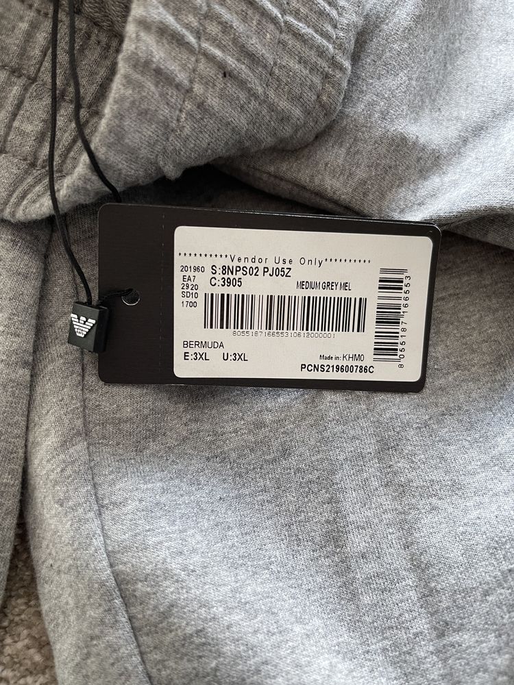 Szorty spodenki Armani XXXL 3XL szare plus size