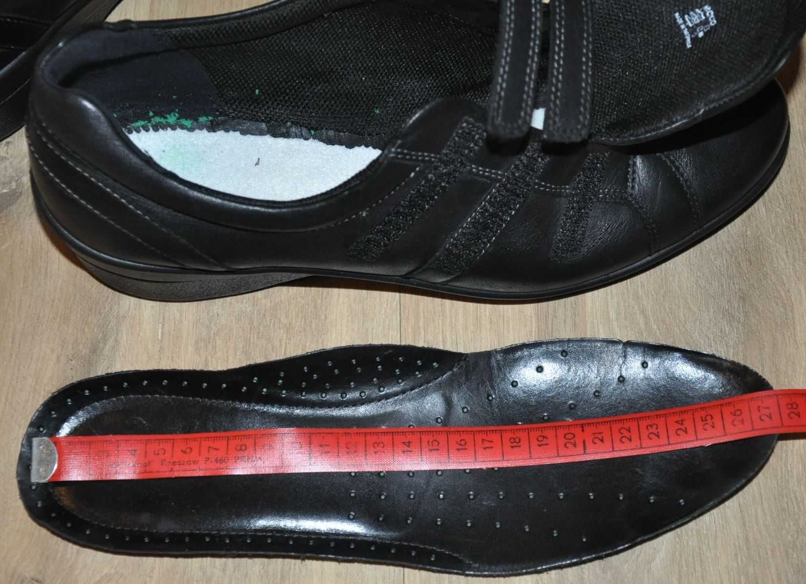 ECCO R.41 półbuty, skórzane sneakersy na 3 rzepy, buty na co dzień