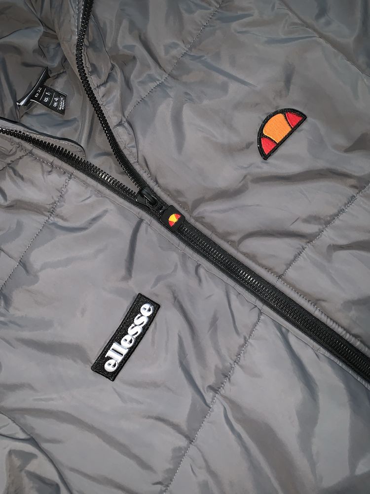Ellesse 32 жіночий сірий довгий пуховик куртка зимова дутий