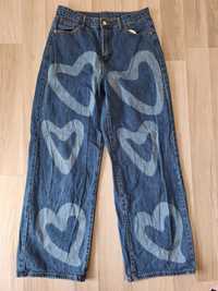 Spodnie szerokie nogawki wide leg jeans jeansowe y2k