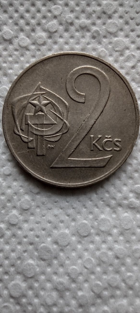 Moneta 2 korony czeskie z 1972 roku