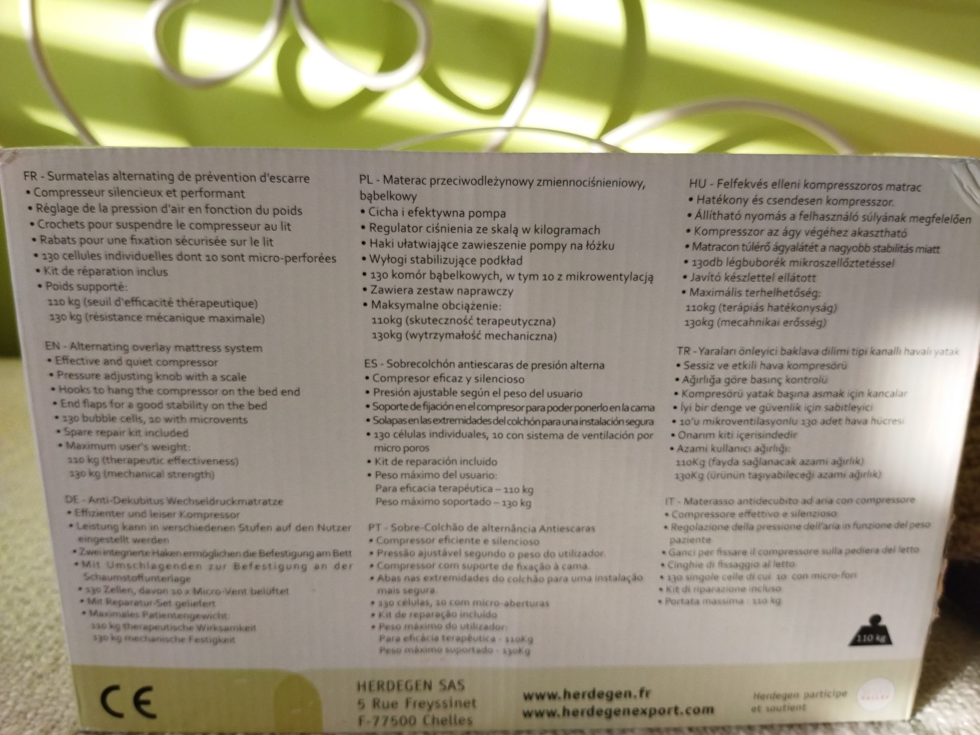 Materac przeciw odleżynowy z pompą