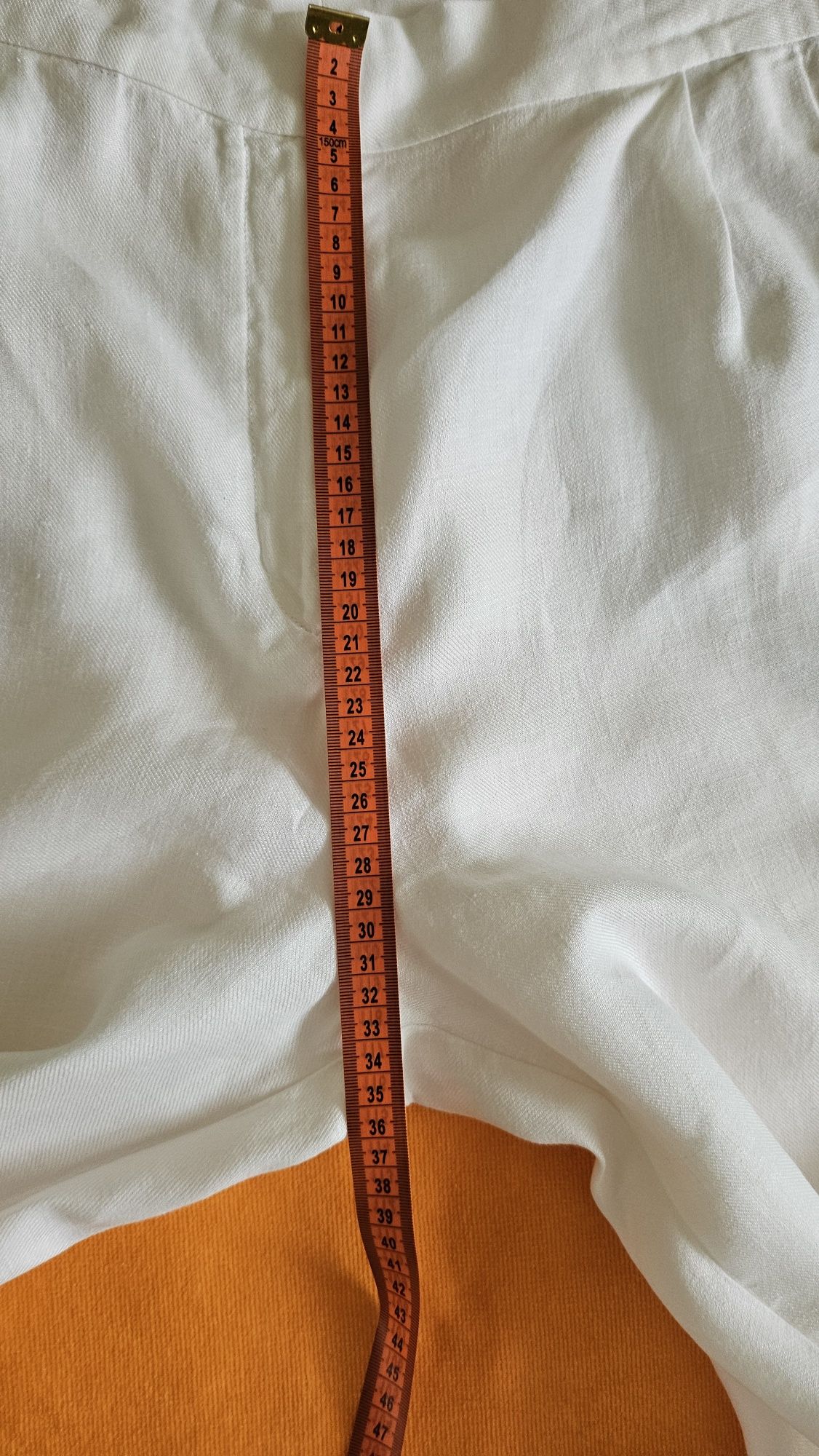 Białe lniane spodnie Massimo Dutti M/38