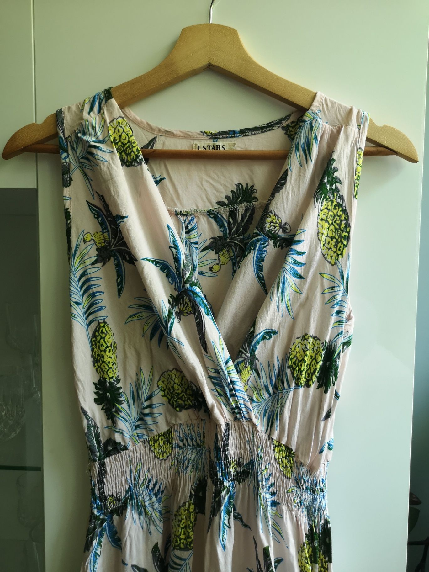 Sukienka damska letnia l-xl 40-42 długa maxi na grubych ramiączkach ró