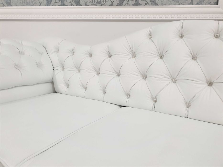 Pikowany zestaw chesterfield 3+2+1 PRESTON Skóra naturalna