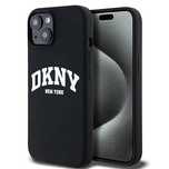 Etui DKNY Liquid Silicone White Printed Logo MagSafe na iPhone 15 Plus