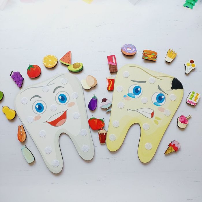 Дерев'яний сортер на липучках Зуби