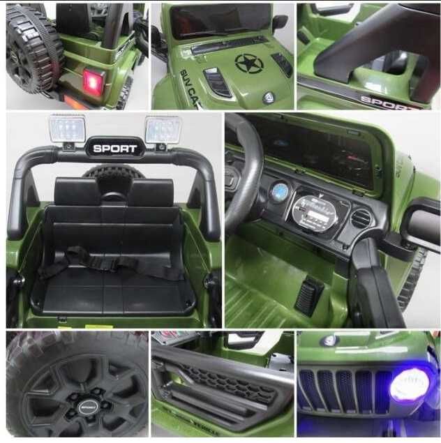Samochodzik autko duży  Jeep VX10 zielony TS159 2x35W 12v 4,5Ah  116cm