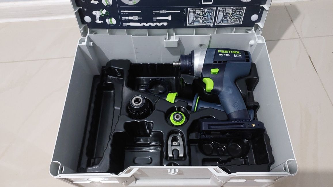 Festool Акумуляторний дриль-шурупокрут QUADRIVE TDC 18/4 i-Basic Festo
