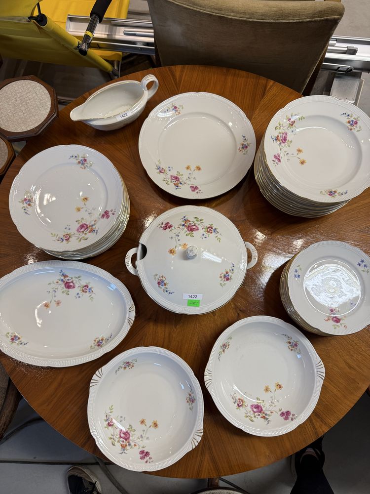 Stary serwis  obiadowy zestaw porcelanowy Chodzież kwiaty 1422