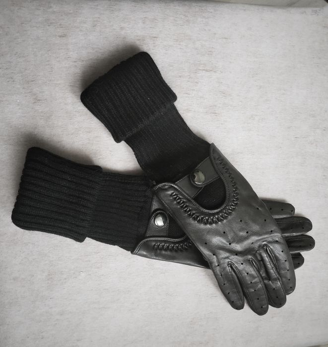 перчатки-трасформеры, кожа,, подкладка