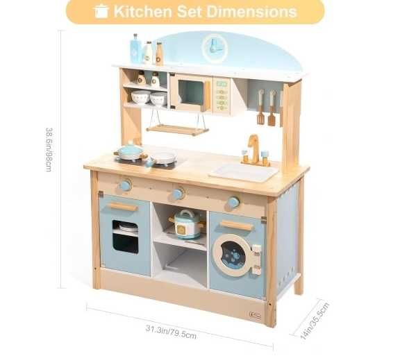 ROBUD Drewniana kuchnia do zabawy z akcesoriami