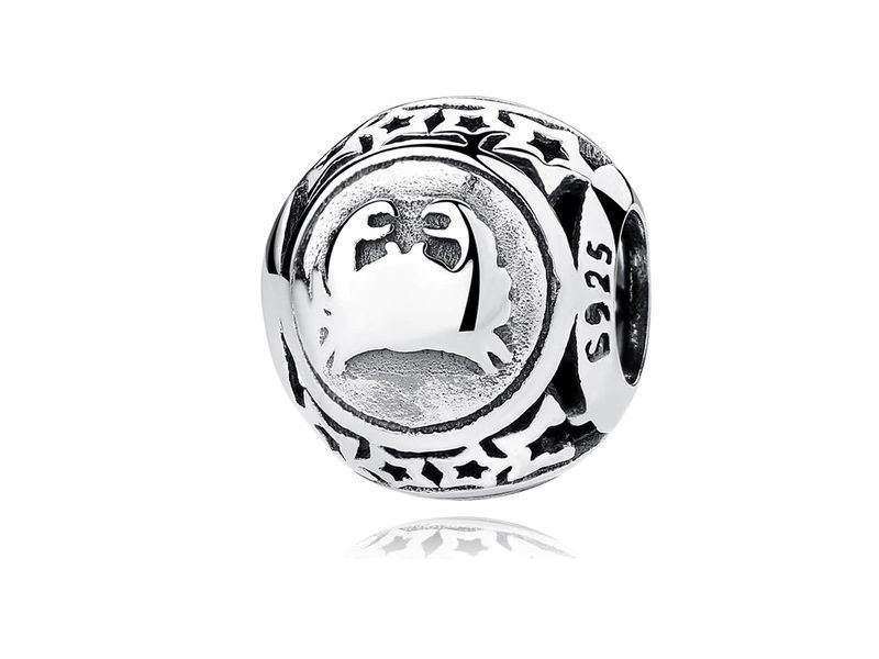 Srebrn Koralik Charms Bead Znak Zodiaku Rak Cancer Bead25