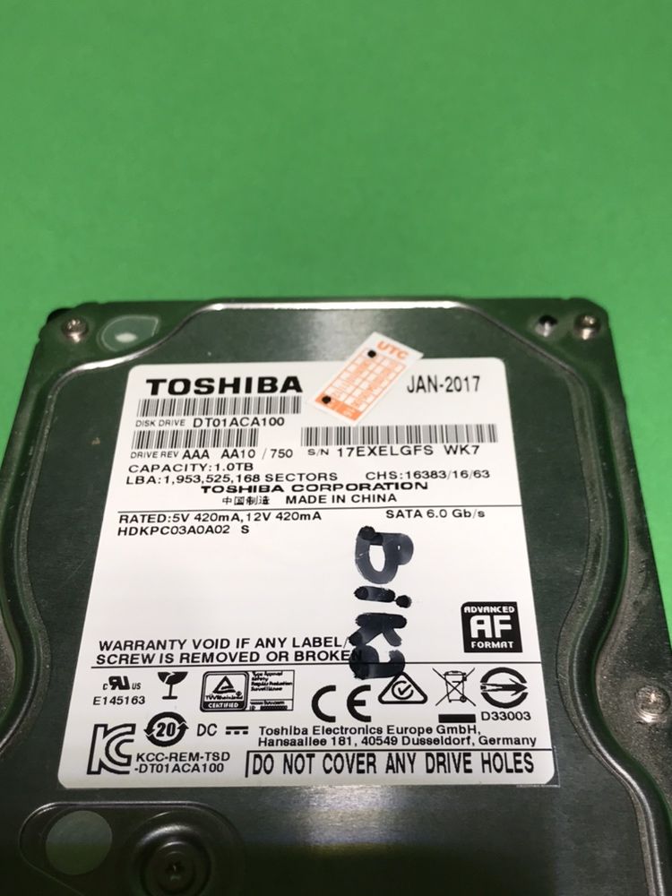 Жорсткий диск Toshiba DT01ACA100 1Тб