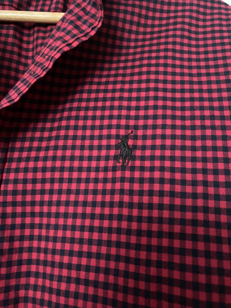 Koszula męska Ralph Lauren w kratę nowa slim fit M czerwona czarna