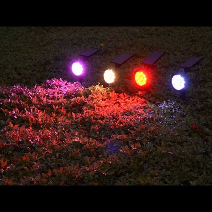 Lampa solarna ogrodowa zewnętrzna RGB 6 kolorów