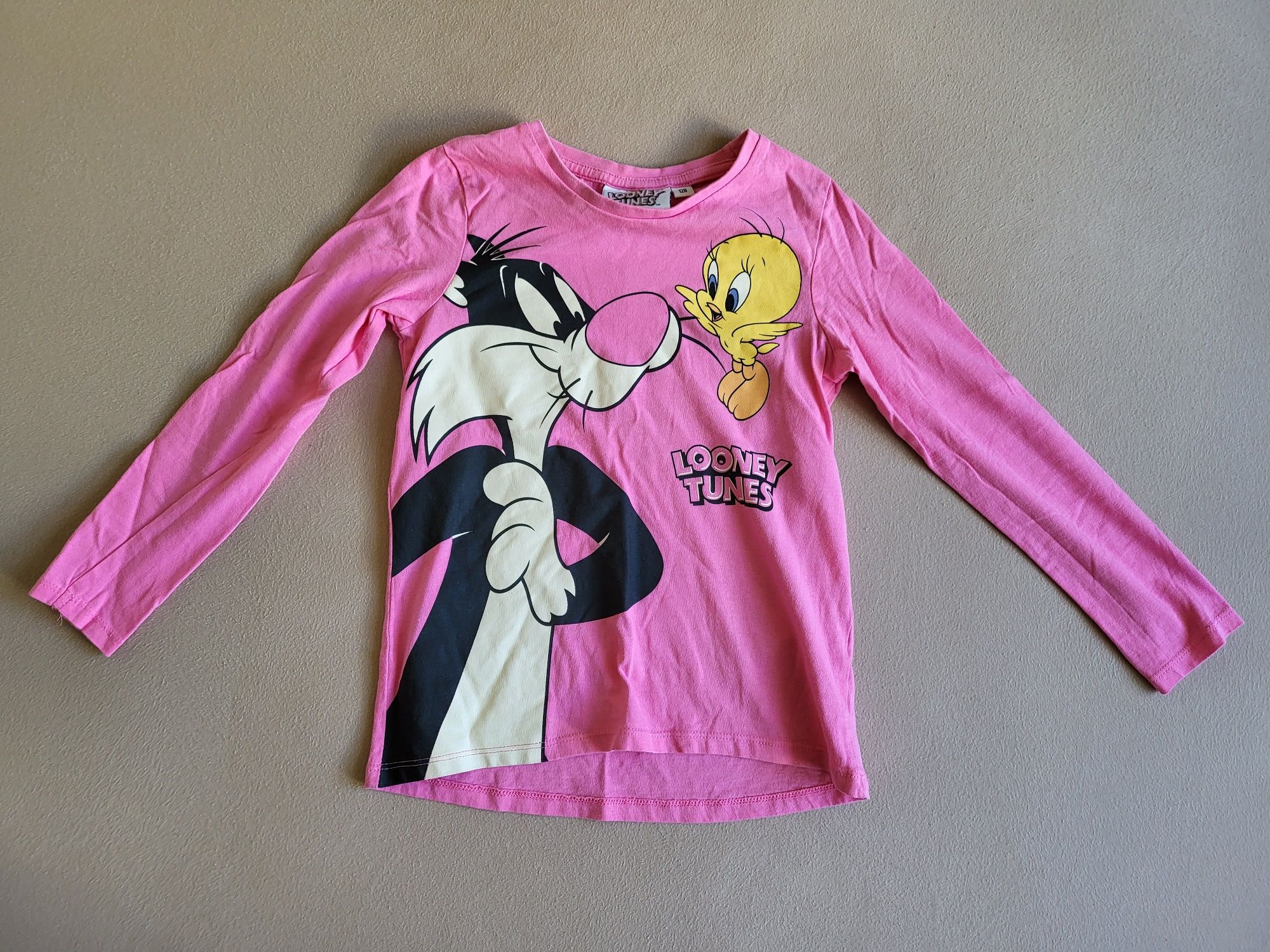 Super bluzka różowa Looney Tunes 128 H&M idealna