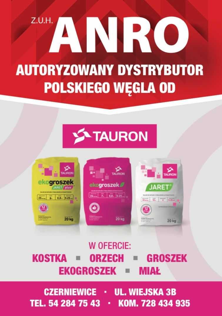 Węgiel ekogroszek polski - Eko Tauron 26-27 MJ/kg - dostawa do klienta