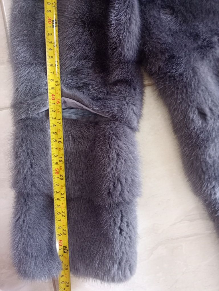 r. xs -s norki naturalne 3w1, transformers, płaszcz z norek, kaptur