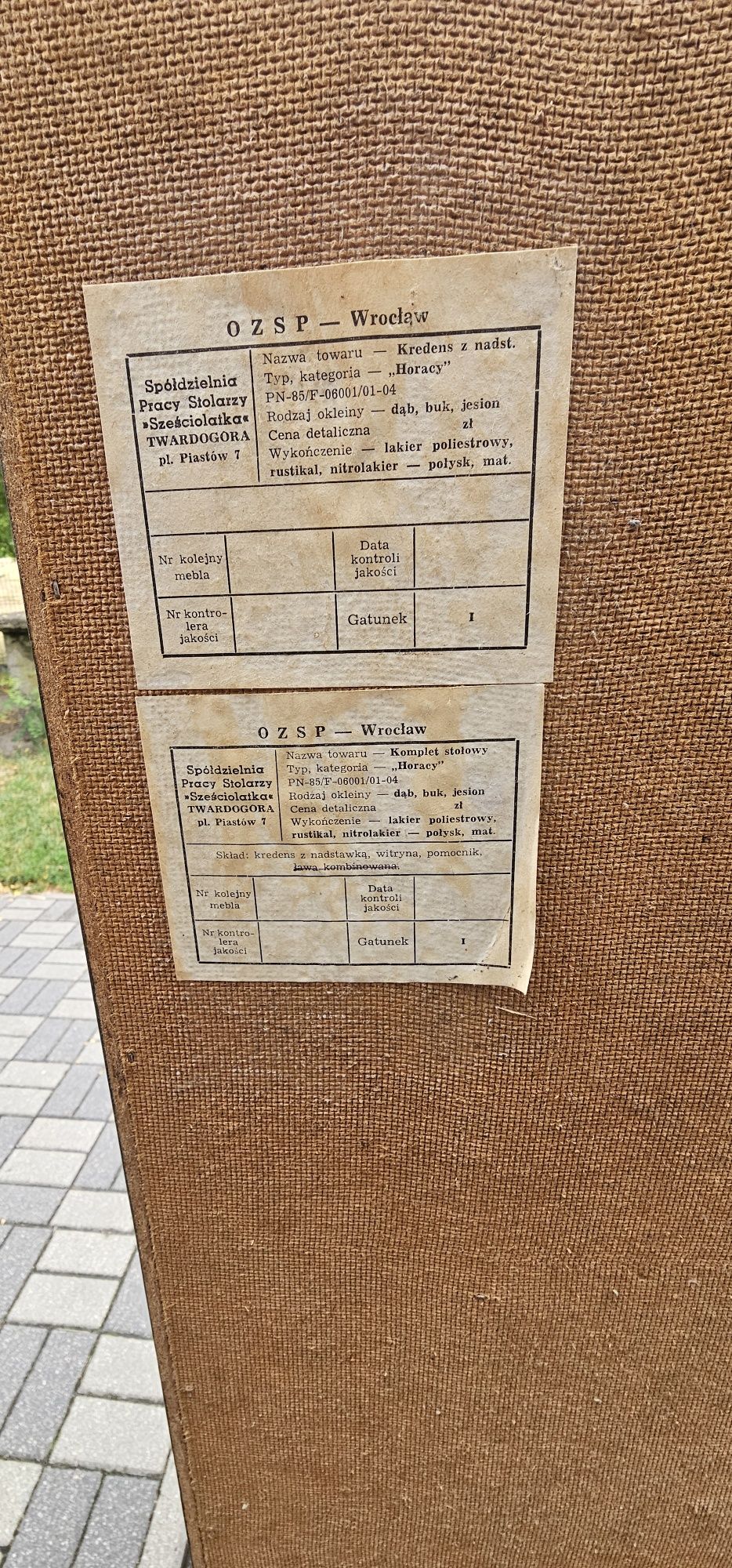 Kredens z nadstawką Horacy dąb buk jesion PRL