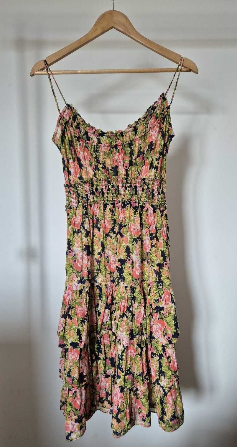 Vestido floral Mango 100% Algodão
