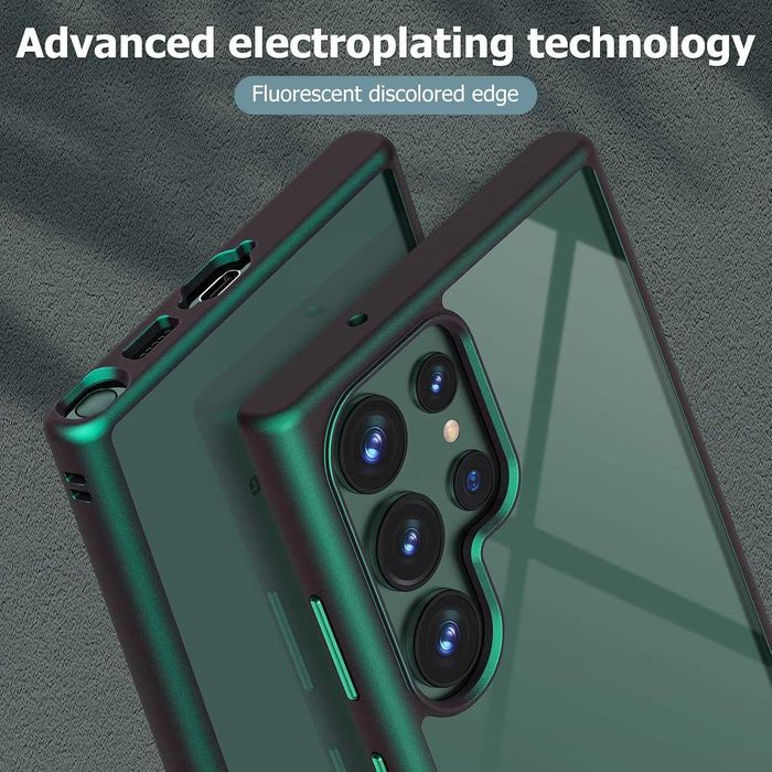 MATEPROX etui do Samsung Galaxy S23 Ultra bezbarwne zielona ramka