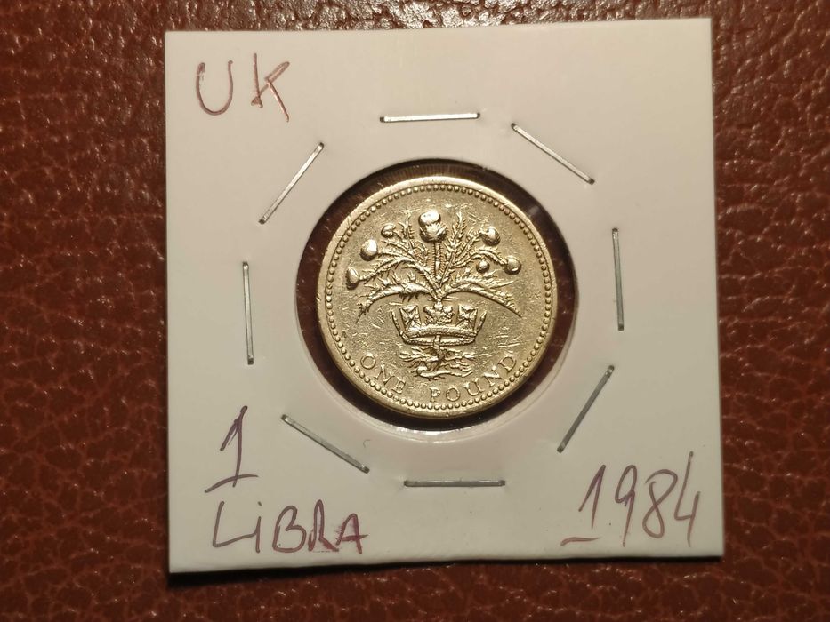 A82 moeda de 1 libra de 1984 (plantas) - Reino Unido