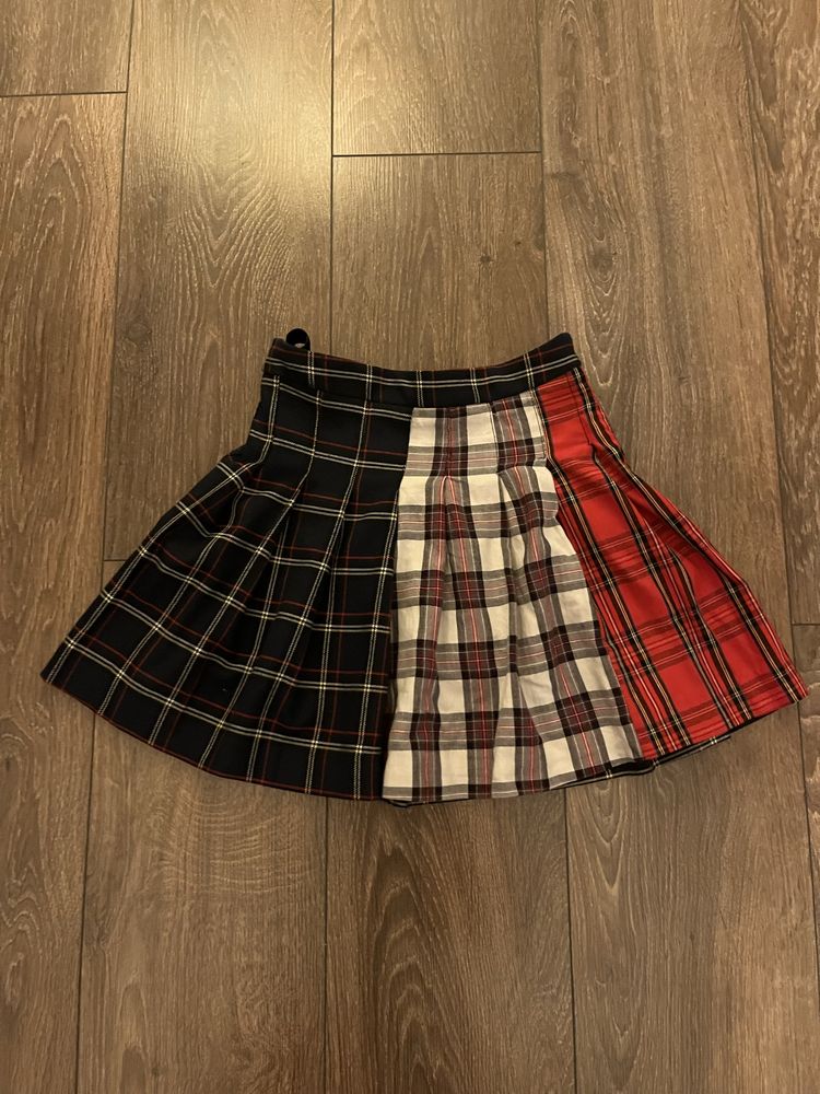 Zara spódniczka kontrafałdy krata r . 134