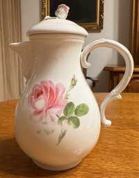 Miśnia porcelana dzbanek do kawy/herbaty, motyw róży