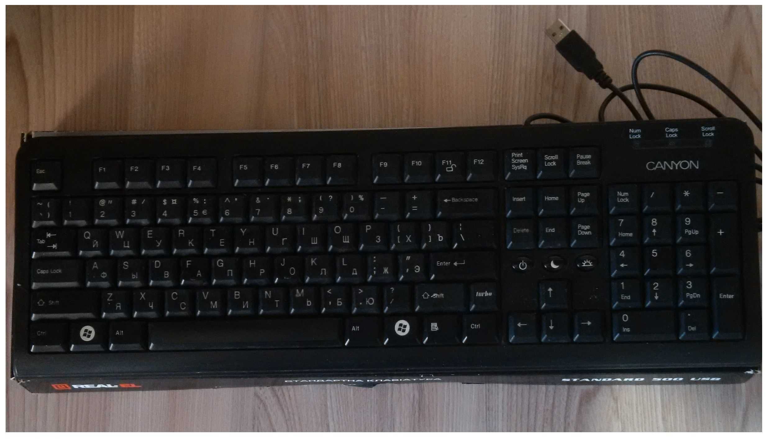 Миша PS/2 Проводная Mouse Дротова клавіатура Canyon CNR-KeyB6U-ru USB